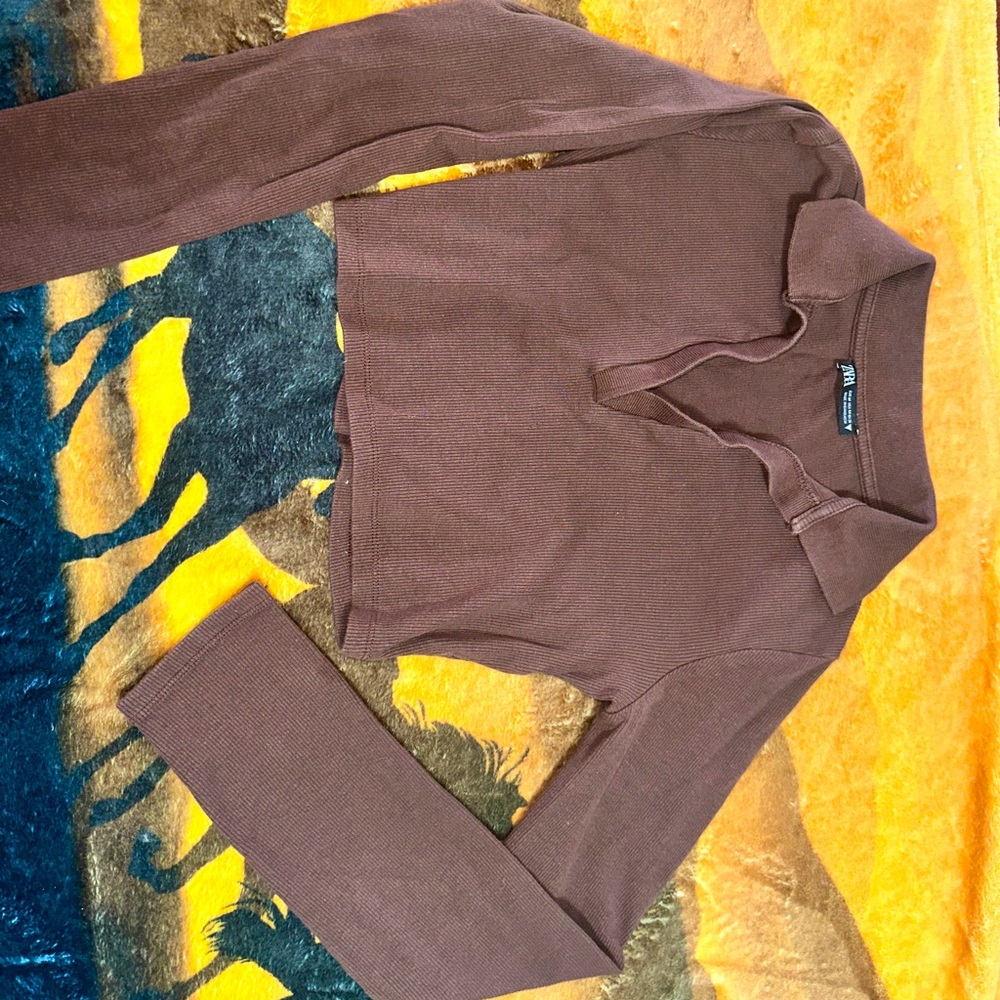 Zara Women's Brown Crop-top size M fits like a small